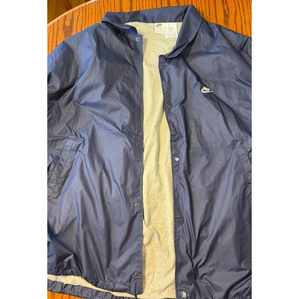 Men's Nike Big & Tall Navy Blue Club Coaches Jacket Size 4XL-Tall Classic Snap - Picture 6 of 7